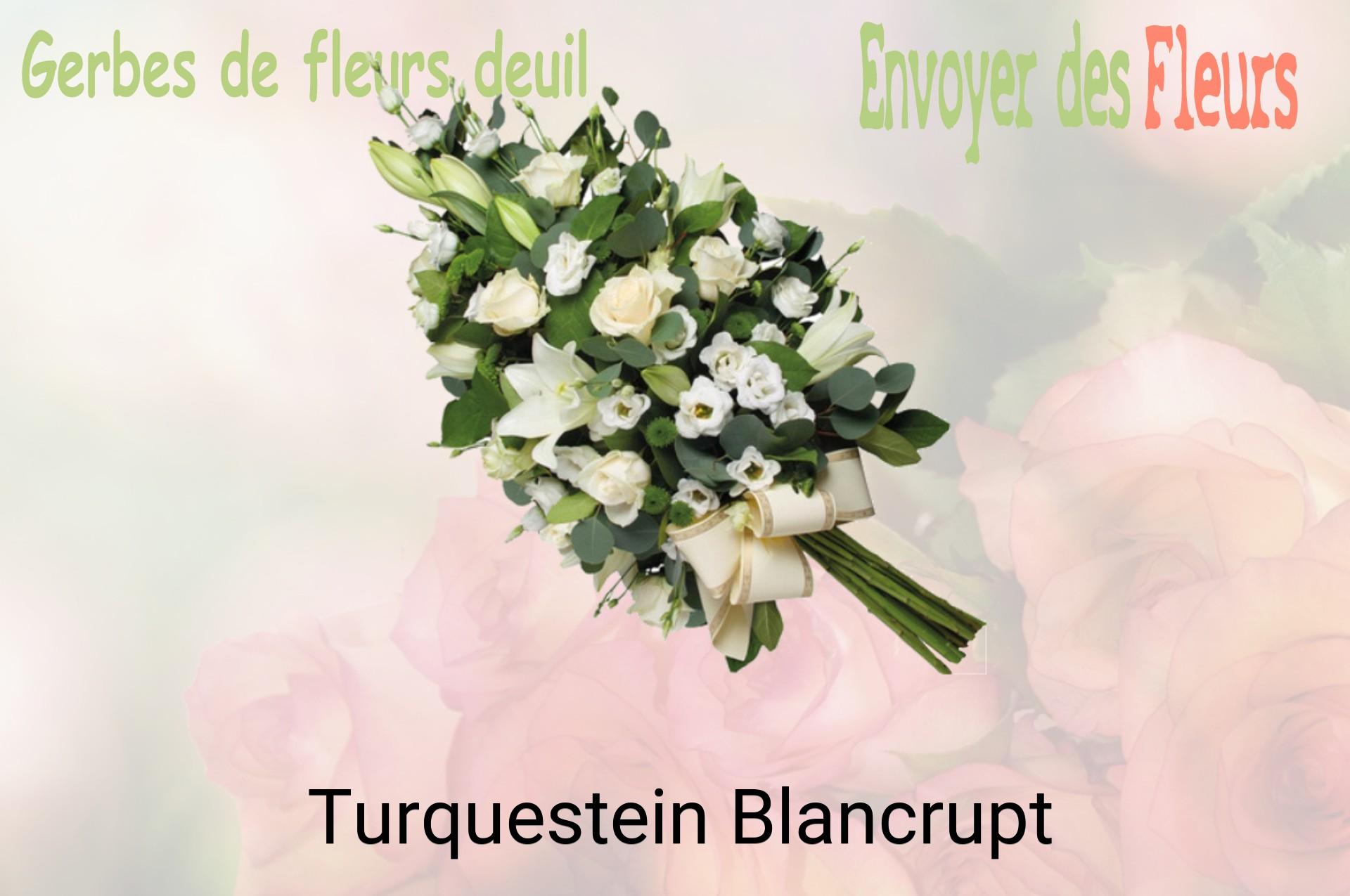 Gerbe de fleurs de deuil livrée à Turquestein-Blancrupt